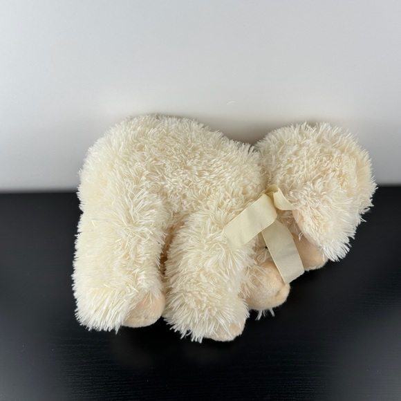 Russ Baasley Lamb 12” #27852 Large White Cream Sheep Bow Plush Stuffed Animal - Picture 4 of 6